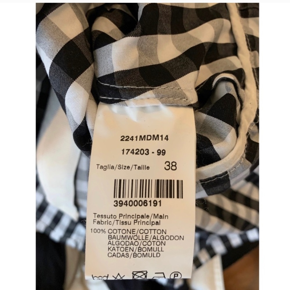 MSGM—Check Ruffled Detailed Blouse | Black 99 - Picture 5 of 6
